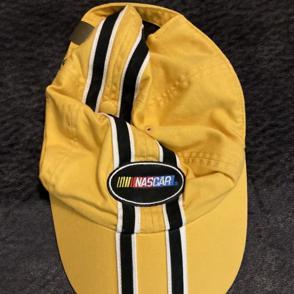 VINTAGE NASCAR Hat in Yellow One Size Fits Most